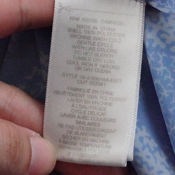 Equipment Button Up Top Womens Large Satin Blue - Picture 6 of 11